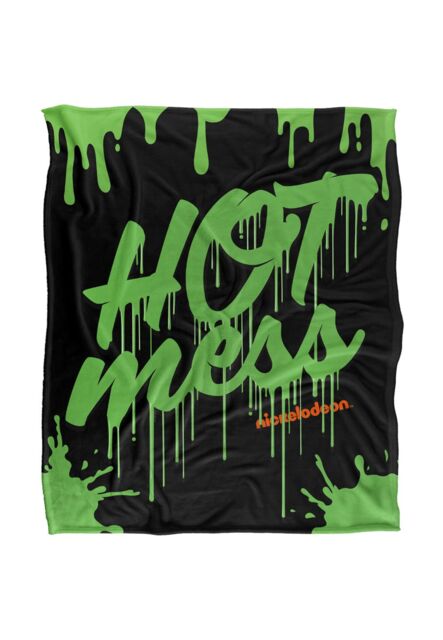 Nickelodeon Slime Hot Mess Silky Touch Super Soft Throw Blanket 152 X 127 cm in White - image 1
