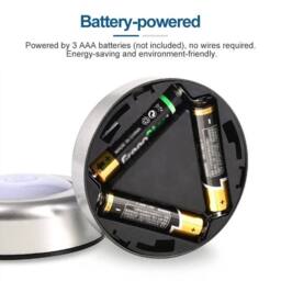 FLAVORA 4PCS, Warm Whiteselected Battery Powered LED Under Cabinet Lights in Silver - thumbnail 4