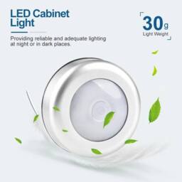 FLAVORA 4PCS, Warm Whiteselected Battery Powered LED Under Cabinet Lights in Silver - thumbnail 2