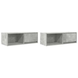 Berkfield Home TV Cabinets 2 pcs Concrete Grey 80x31x25.5 cm Engineered Wood - thumbnail 2