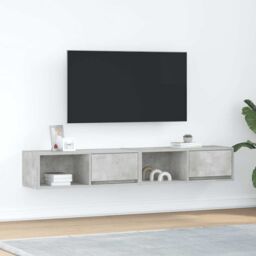 Berkfield Home TV Cabinets 2 pcs Concrete Grey 80x31x25.5 cm Engineered Wood - thumbnail 1