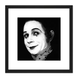 Artery8 Warren Portrait Mime Lindsay Kemp Photo 8X8 Inch Square Wooden Framed Wall Art Print Picture with Mount in Black - thumbnail 1