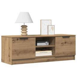Berkfield Home TV Cabinet Artisan Oak 102x35x36.5 cm Engineered Wood in Brown - thumbnail 3