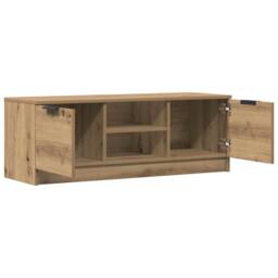 Berkfield Home TV Cabinet Artisan Oak 102x35x36.5 cm Engineered Wood in Brown - thumbnail 4