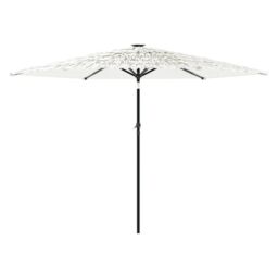 Berkfield Home Garden Parasol with Steel Pole White 288x288x225 cm - Size: 288 x 288 x 225 cm - thumbnail 5