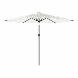Berkfield Home Garden Parasol with Steel Pole White 288x288x225 cm - Size: 288 x 288 x 225 cm - thumbnail 4