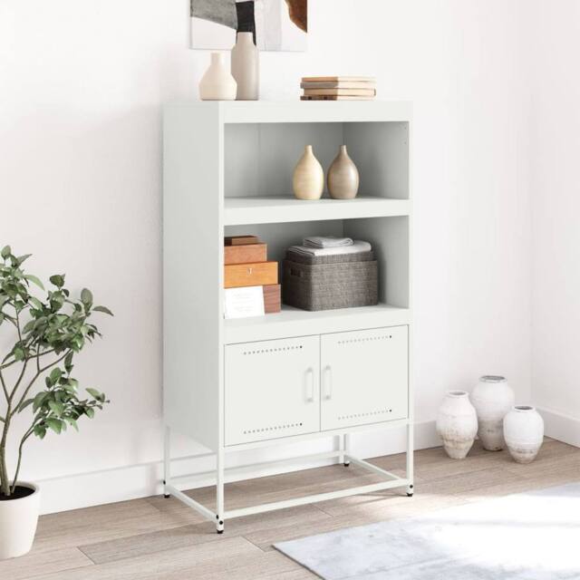 Berkfield Home Highboard White 68.5x38.5x123.5 cm Steel - image 1