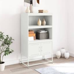 Berkfield Home Highboard White 68.5x38.5x123.5 cm Steel - thumbnail 1