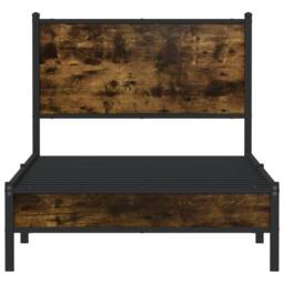 Berkfield Home Metal Bed Frame without Mattress Smoked Oak 80x200 cm in Brown - thumbnail 5
