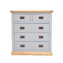 Cabinet Bits Bomporto 5 Drawer Chest of Drawers Bras Drop Handle in Light Grey - thumbnail 1
