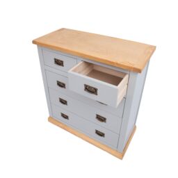 Cabinet Bits Bomporto 5 Drawer Chest of Drawers Bras Drop Handle in Light Grey - thumbnail 4
