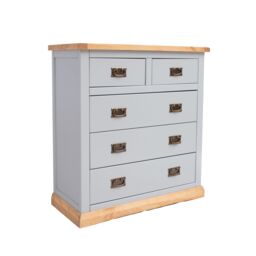 Cabinet Bits Bomporto 5 Drawer Chest of Drawers Bras Drop Handle in Light Grey - thumbnail 2