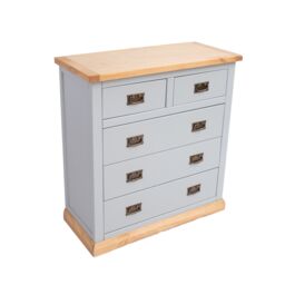 Cabinet Bits Bomporto 5 Drawer Chest of Drawers Bras Drop Handle in Light Grey - thumbnail 3