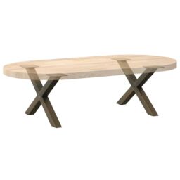 Berkfield Home Coffee Table Legs X-Shaped 2 pcs Natural Steel 60x(30-31) cm Steel in Brown - thumbnail 8