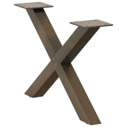 Berkfield Home Coffee Table Legs X-Shaped 2 pcs Natural Steel 60x(30-31) cm Steel in Brown - thumbnail 5