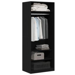 Berkfield Home Black Oak Wardrobe 80 x 50 x 200 cm - Engineered Wood - thumbnail 3