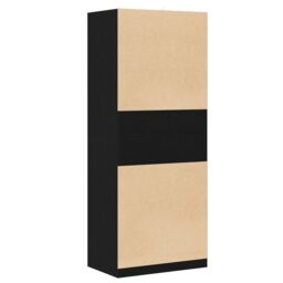 Berkfield Home Black Oak Wardrobe 80 x 50 x 200 cm - Engineered Wood - thumbnail 6