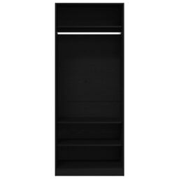 Berkfield Home Black Oak Wardrobe 80 x 50 x 200 cm - Engineered Wood - thumbnail 2
