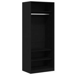 Berkfield Home Black Oak Wardrobe 80 x 50 x 200 cm - Engineered Wood - thumbnail 7