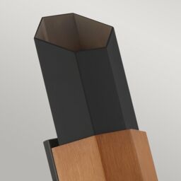 Netlighting Quoizel Chasm Outdoor Up Down Wall Lamp Matte Black (with painted wood effect strap) 3000K IP44 - thumbnail 2