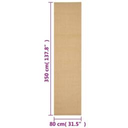 Berkfield Home Rug Natural Sisal 80x350 cm in Light Tan - Size: Medium - thumbnail 7