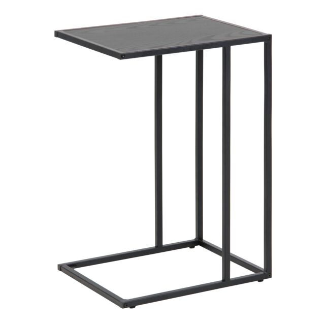 Furniture To Go Seaford Black Metal Side Table with Black Top - image 1