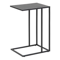 Furniture To Go Seaford Black Metal Side Table with Black Top - thumbnail 1