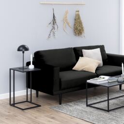 Furniture To Go Seaford Black Metal Side Table with Black Top - thumbnail 5