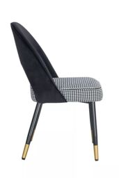 Hygrad Built to Survive Set of 2 Dining Chairs Velvet Padded Seat Metal Legs Kitchen Chair Home Office Set in Black - thumbnail 3