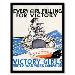 Artery8 Edward Penfield Framed Wall Art Print Every Pulling for Victory in White - Size: A4 - thumbnail 1