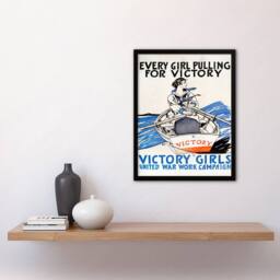 Artery8 Edward Penfield Framed Wall Art Print Every Pulling for Victory in White - Size: A4 - thumbnail 2