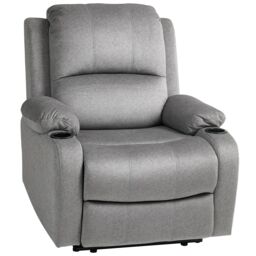 HOMCOM Recliner Chair for Living Room, Microfibre Cloth Reclining Armchair in Grey - thumbnail 2