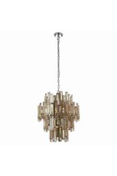Netlighting Viviana Pendant Chrome Effect Plate & Champagne Crystal (K9) Drops 12 Light Dimmable IP20 E14 in Clear - thumbnail 5