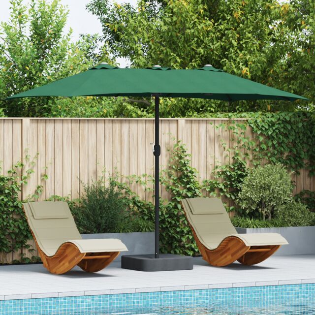 Berkfield Home Garden Parasol Folding Green 385 x 209 x 244 cm Fabric - image 1