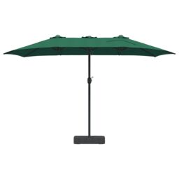 Berkfield Home Garden Parasol Folding Green 385 x 209 x 244 cm Fabric - thumbnail 4
