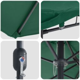 Berkfield Home Garden Parasol Folding Green 385 x 209 x 244 cm Fabric - thumbnail 7