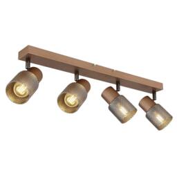 Netlighting Satella Ceiling Spotlight Bar Coffee Colored Matt 4x E14 in Brown - thumbnail 1