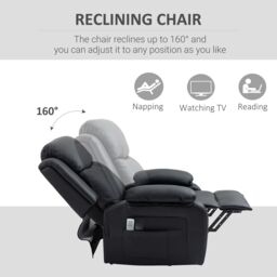 HOMCOM Riser & Recliner Chair Power Lift Recliner with Remote in Black - thumbnail 6