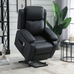 HOMCOM Riser & Recliner Chair Power Lift Recliner with Remote in Black - thumbnail 1