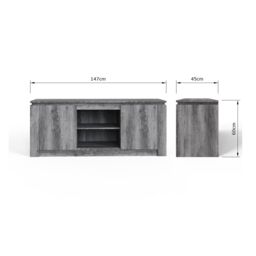GFW Canyon Wide TV Unit in Charcoal - thumbnail 6