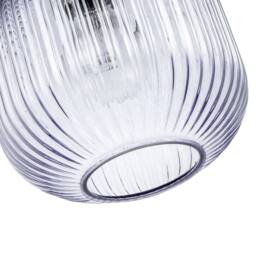 Happy Homewares Modern Designer Soft Lilac Line Ribbed Glass Round Pendant Lamp Shade - thumbnail 5