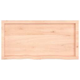 Berkfield Home Wall Shelf 100x50x(2-4) cm Untreated Solid Wood Oak in Brown - thumbnail 3