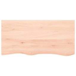 Berkfield Home Wall Shelf 100x50x(2-4) cm Untreated Solid Wood Oak in Brown - thumbnail 2