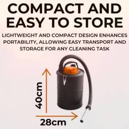 Lazy Tools Dirty-Sucker - Ash Vacuum Cleaner - 18L Tank Capacity - 1000w in Black - Size: Medium - thumbnail 6