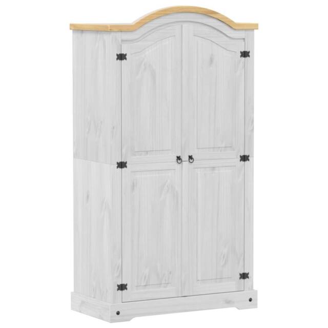 Berkfield Home Wardrobe Corona White 102x52x186 cm Solid Wood Pine - Size: 102 x 52 x 186 cm - image 1