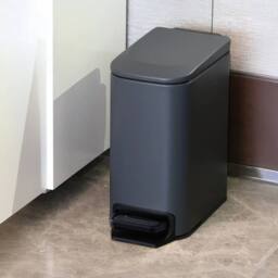 SPETLEK Dark Grey 6L Stainless Pedal Bin Rectangle Soft Close Kitchen Toilet - thumbnail 4