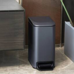 SPETLEK Dark Grey 6L Stainless Pedal Bin Rectangle Soft Close Kitchen Toilet - thumbnail 5