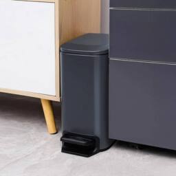 SPETLEK Dark Grey 6L Stainless Pedal Bin Rectangle Soft Close Kitchen Toilet - thumbnail 6