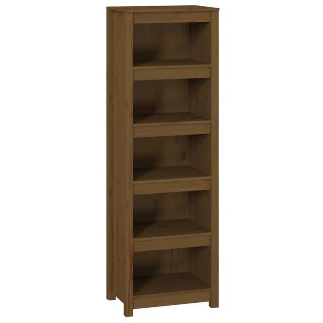Berkfield Home Book Cabinet Honey Brown 50x35x154 cm Solid Wood Pine - Size: 50 x 35 x 154 cm - image 1
