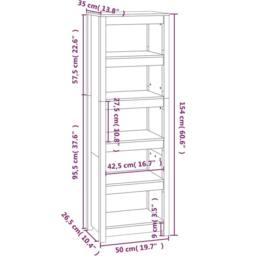 Berkfield Home Book Cabinet Honey Brown 50x35x154 cm Solid Wood Pine - Size: 50 x 35 x 154 cm - thumbnail 8